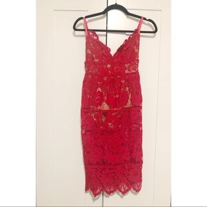 For Love And Lemons Dresses - For Love and Lemons Red Lace Midi Gianna Dress XS For Love And Lemons Dresses - For Love and Lemons Red Lace Midi Gianna Dress XS